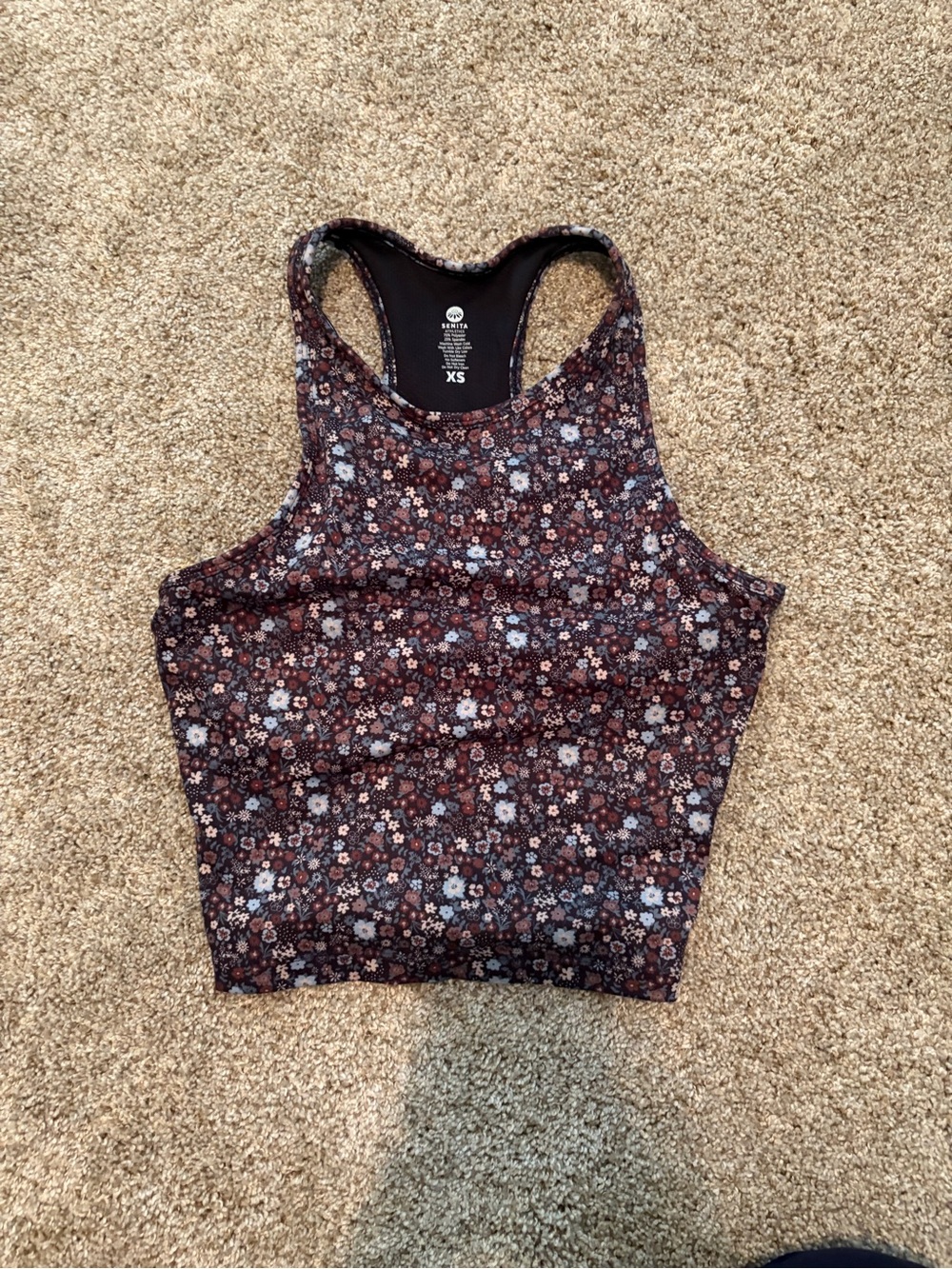 Senita Athletics floral vinyasa crop top